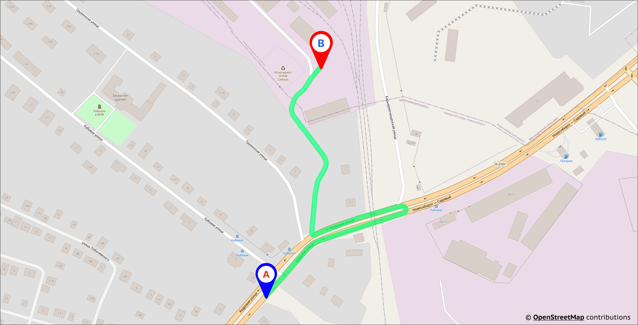 map kubovskaya